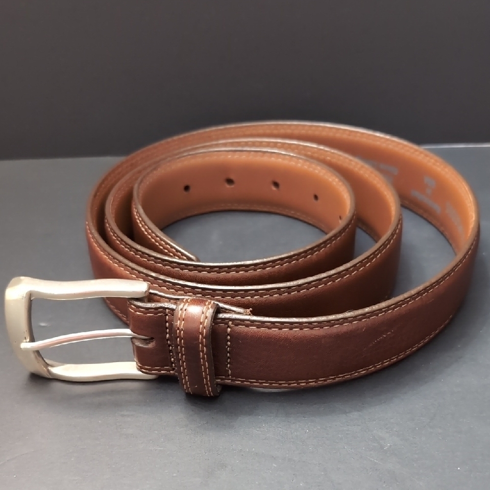 Brighton Men's Full Grain Glove Lining Brown Leather Belt,Size 44.